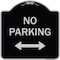 Signmission Designer Series-No Parking W/ Bidirectional Arrow Black & Silver Alum, 18" x 18", BS-1818-9954 A-DES-BS-1818-9954 - alternate 1